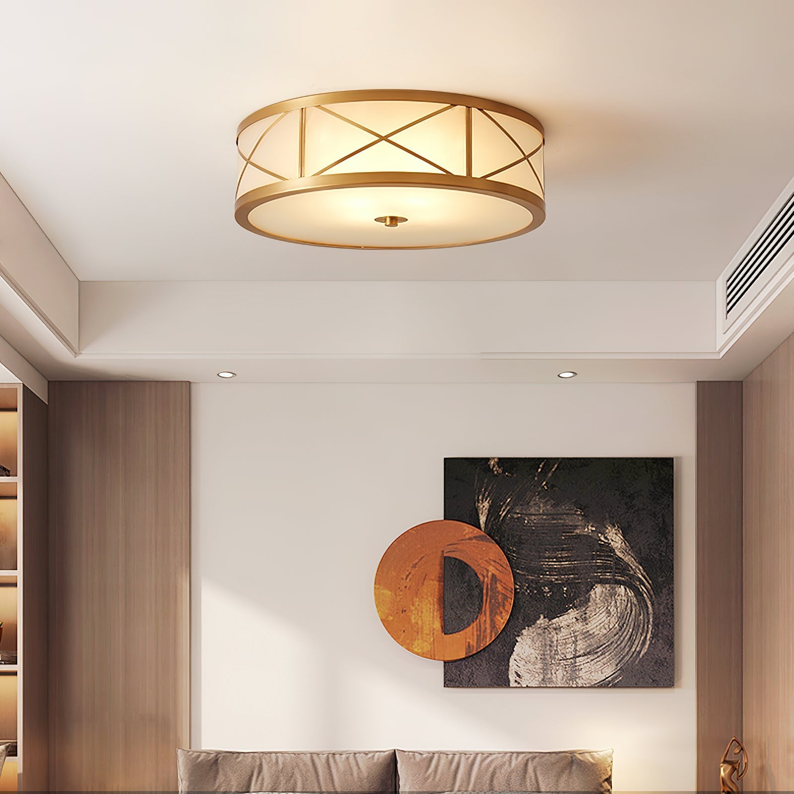 Vovene Modern Minimalist Brass Glass Ceiling Light - Letslighting