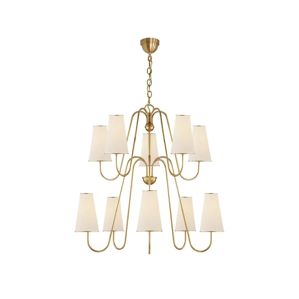 Elirora Elegance Vintage Brass Fabric Chandelier - Letslighting