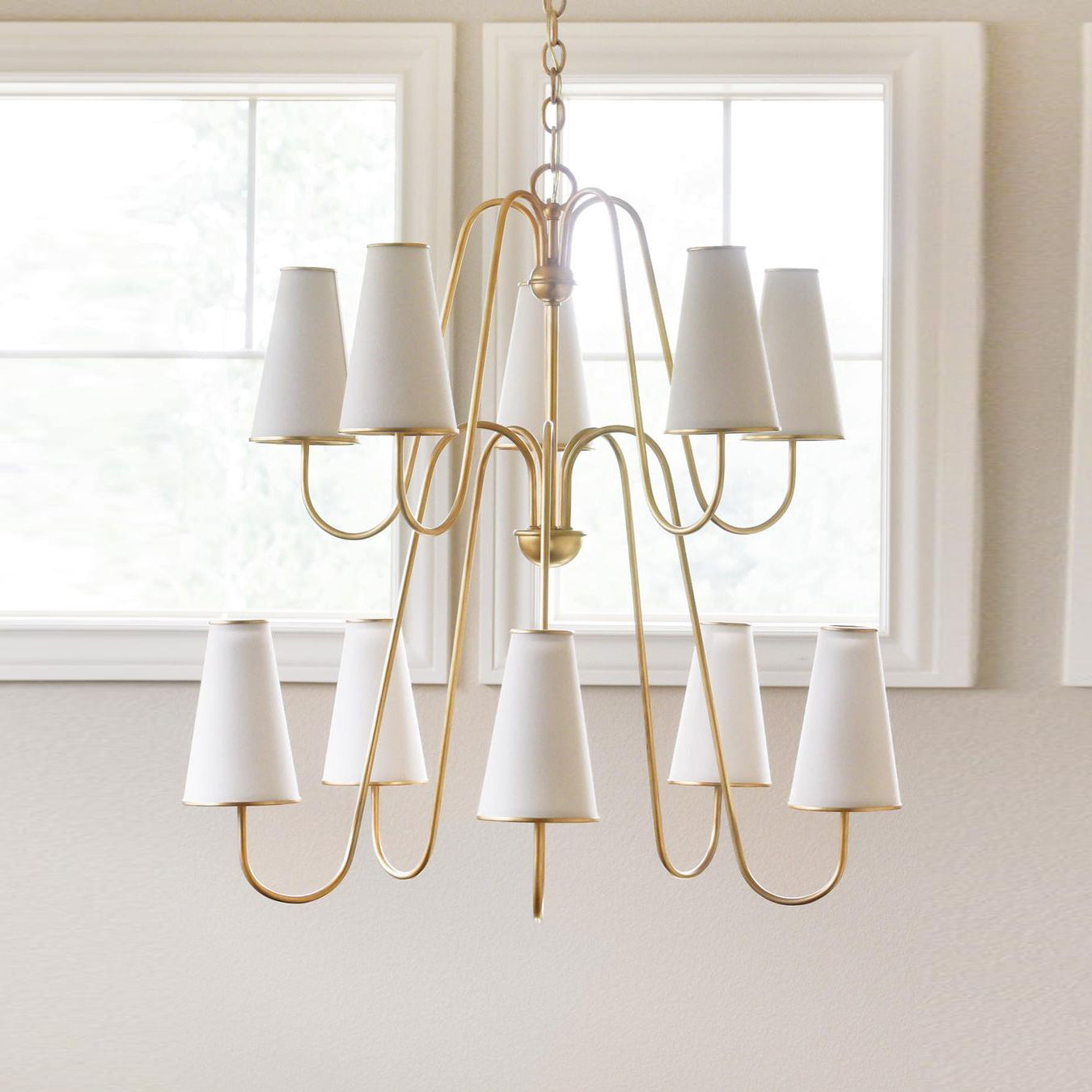 Elirora Elegance Vintage Brass Fabric Chandelier - Letslighting