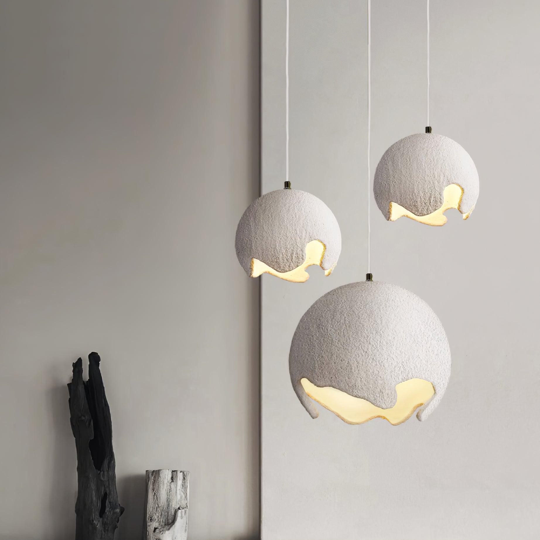 Moon Crater Pendant Lamp Resin Curvilinear Minimalist - Letslighting