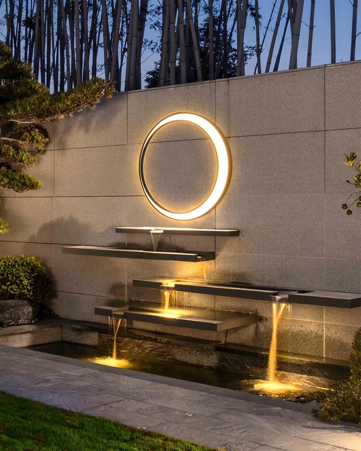 Zathee Circular LED Outdoor Wall Light - Letslighting