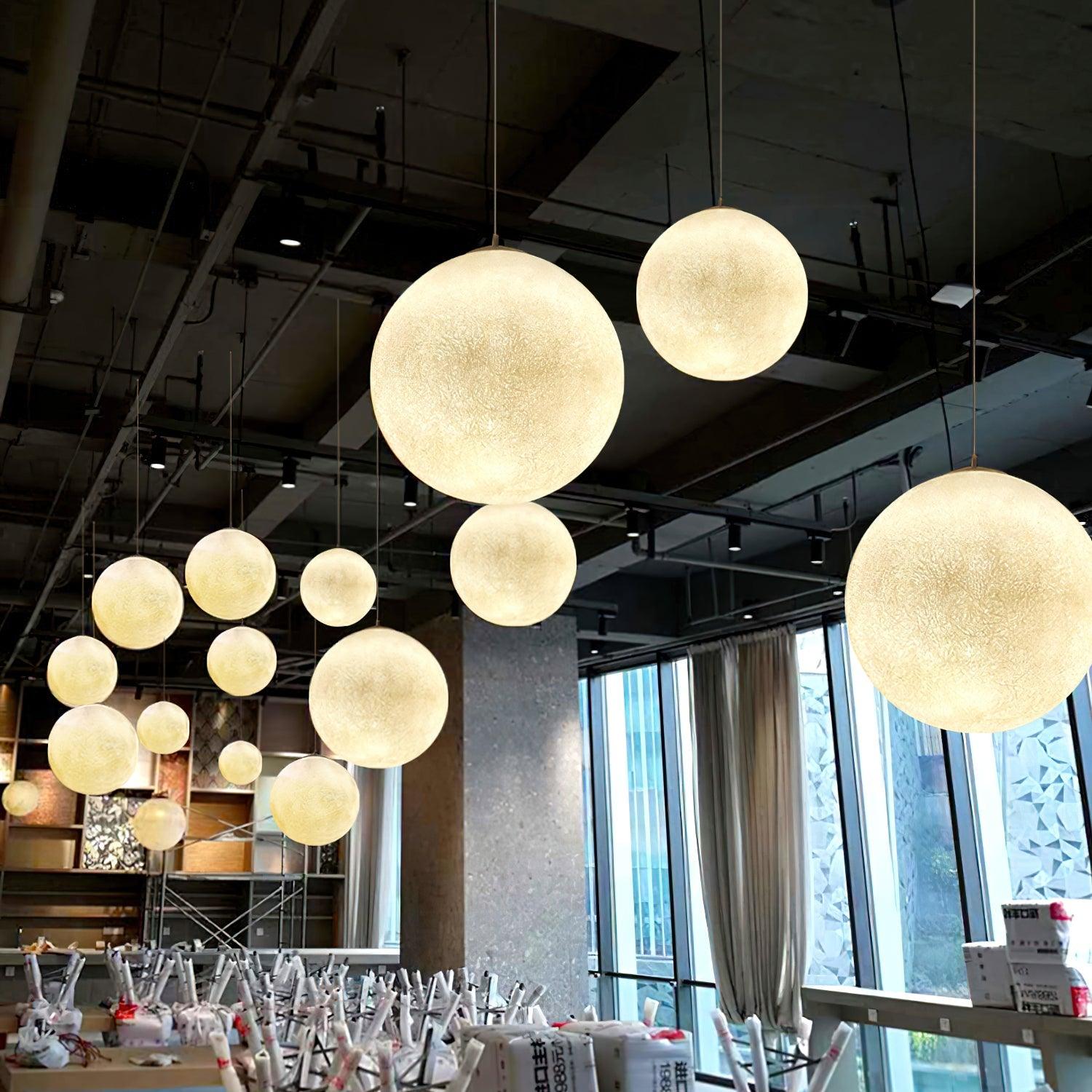 Lustra Pendant Lamp Moon Shaped for Living Room - Letslighting