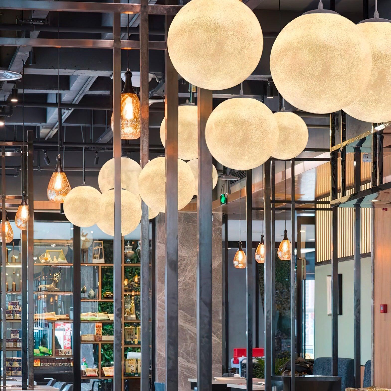 Lustra Pendant Lamp Moon Shaped for Living Room - Letslighting