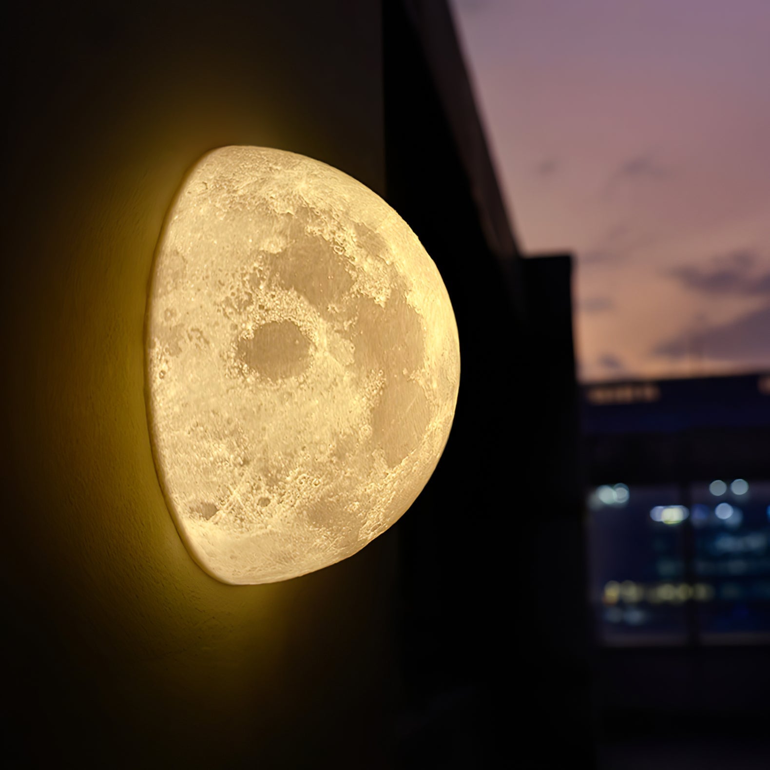 Olsolan Nordic Art Moon 3D Plastic Wall Lamp - Letslighting