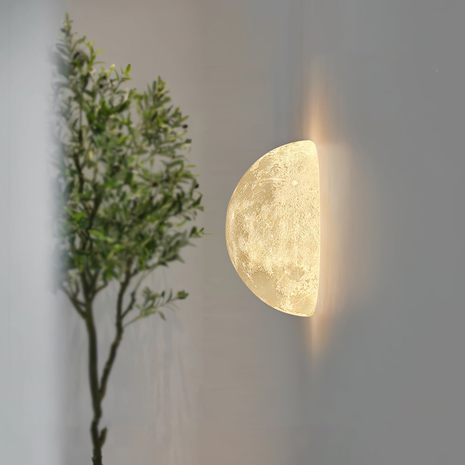 Olsolan Nordic Art Moon 3D Plastic Wall Lamp - Letslighting