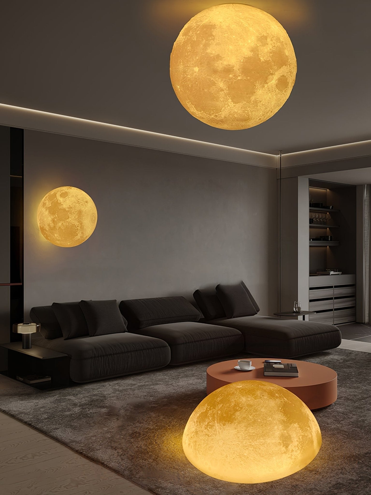 Olsolan Nordic Art Moon 3D Plastic Wall Lamp - Letslighting