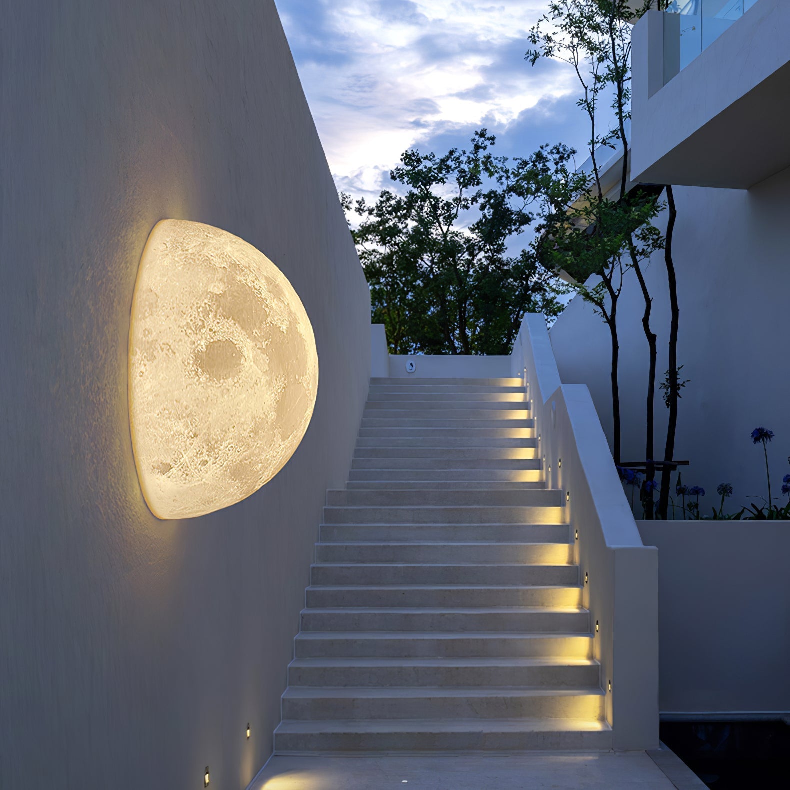 Olsolan Nordic Art Moon 3D Plastic Wall Lamp - Letslighting