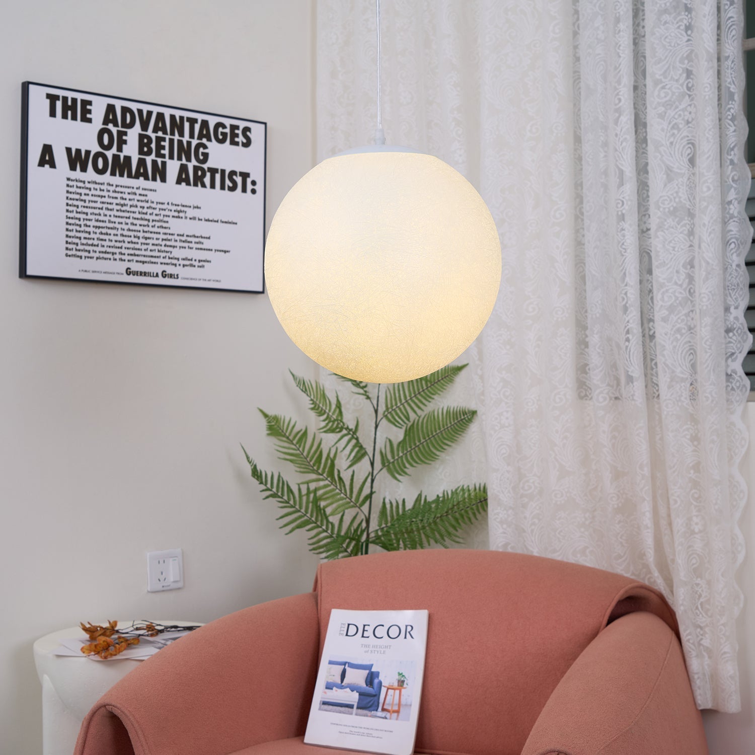 Lustra Pendant Lamp Moon Shaped for Living Room - Letslighting