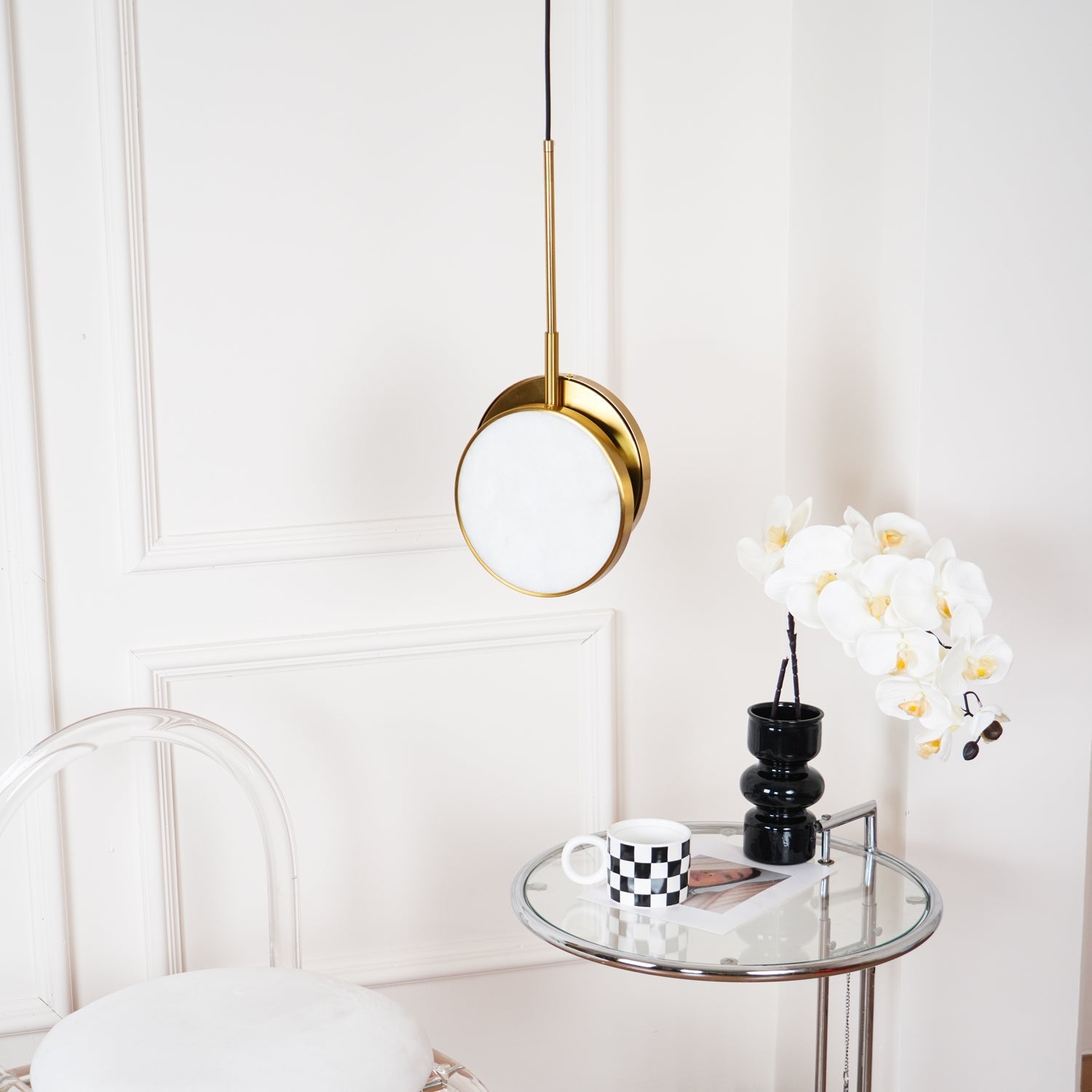 Synoryra Dual Disc Alabaster Pendant Light - Letslighting