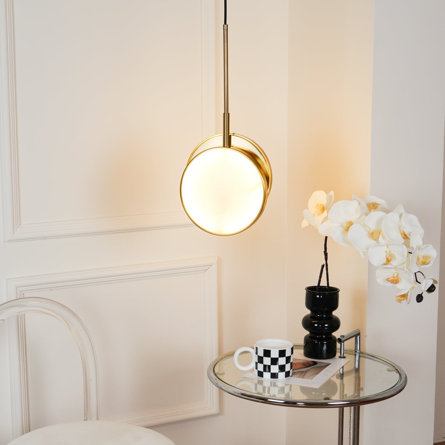 Synoryra Dual Disc Alabaster Pendant Light - Letslighting