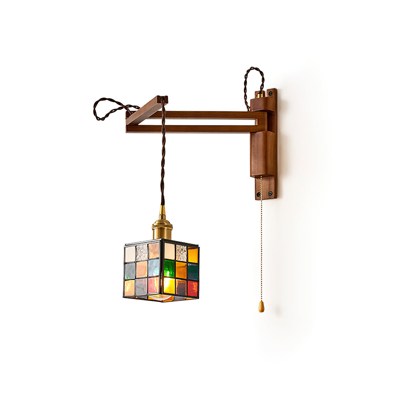 Tiffany Mosaic Wall Lamp with pull chain - Letslighting