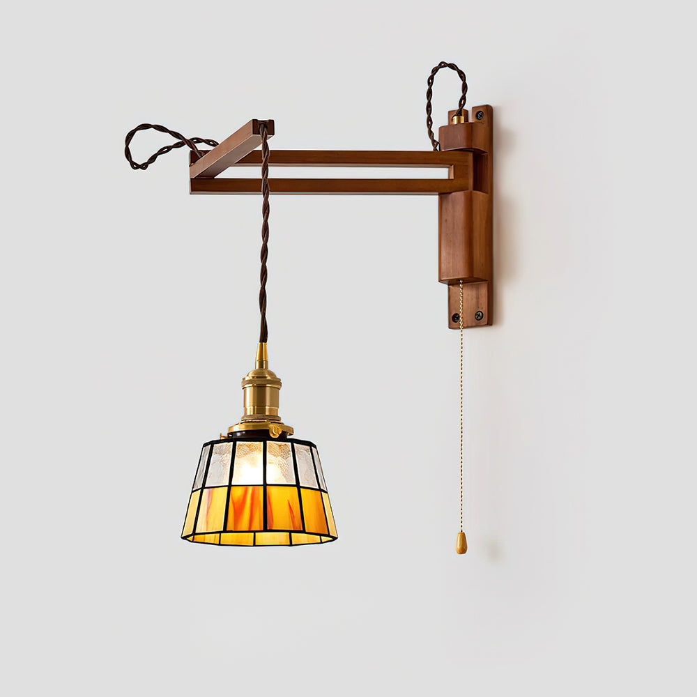 Tiffany Mosaic Wall Lamp with pull chain - Letslighting