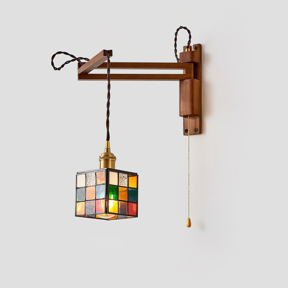Tiffany Mosaic Wall Lamp with pull chain - Letslighting