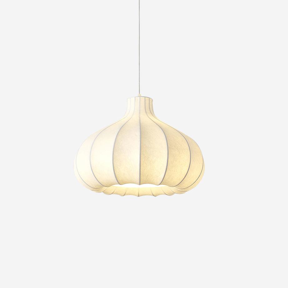 Pendant Lamp Silky Pleated Silk Shade White Elegant - Letslighting