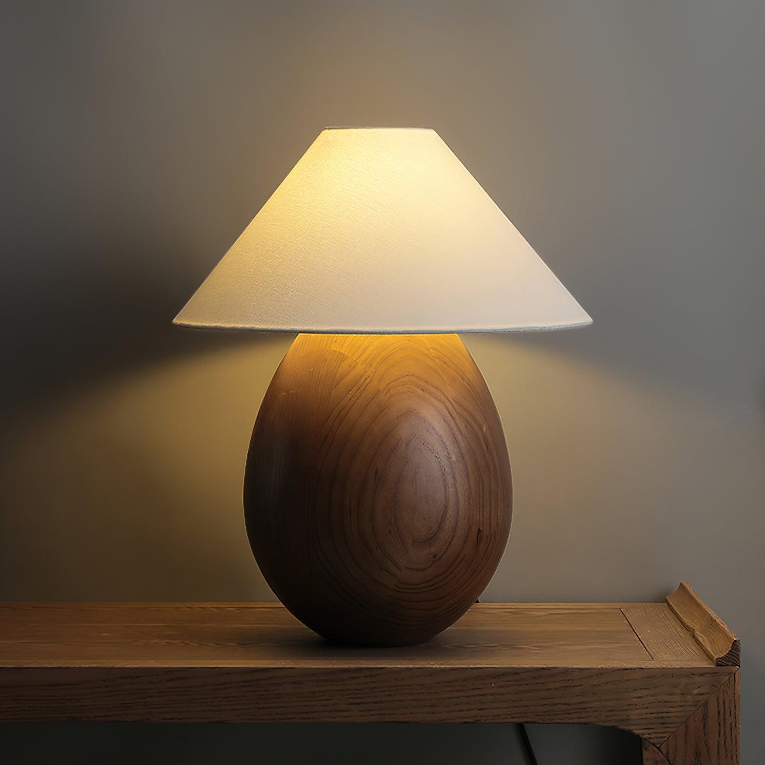 Orbace Wood Natural Table Lamp - Letslighting