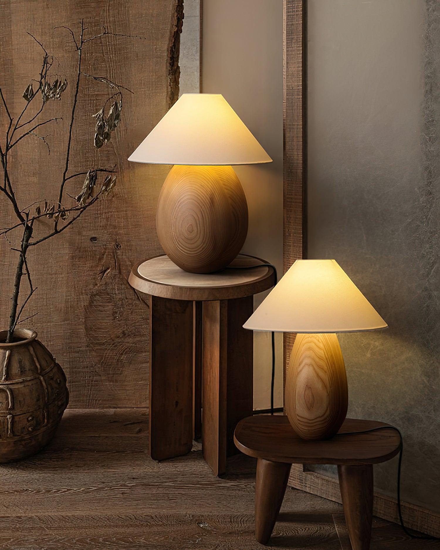 Orbace Wood Natural Table Lamp - Letslighting