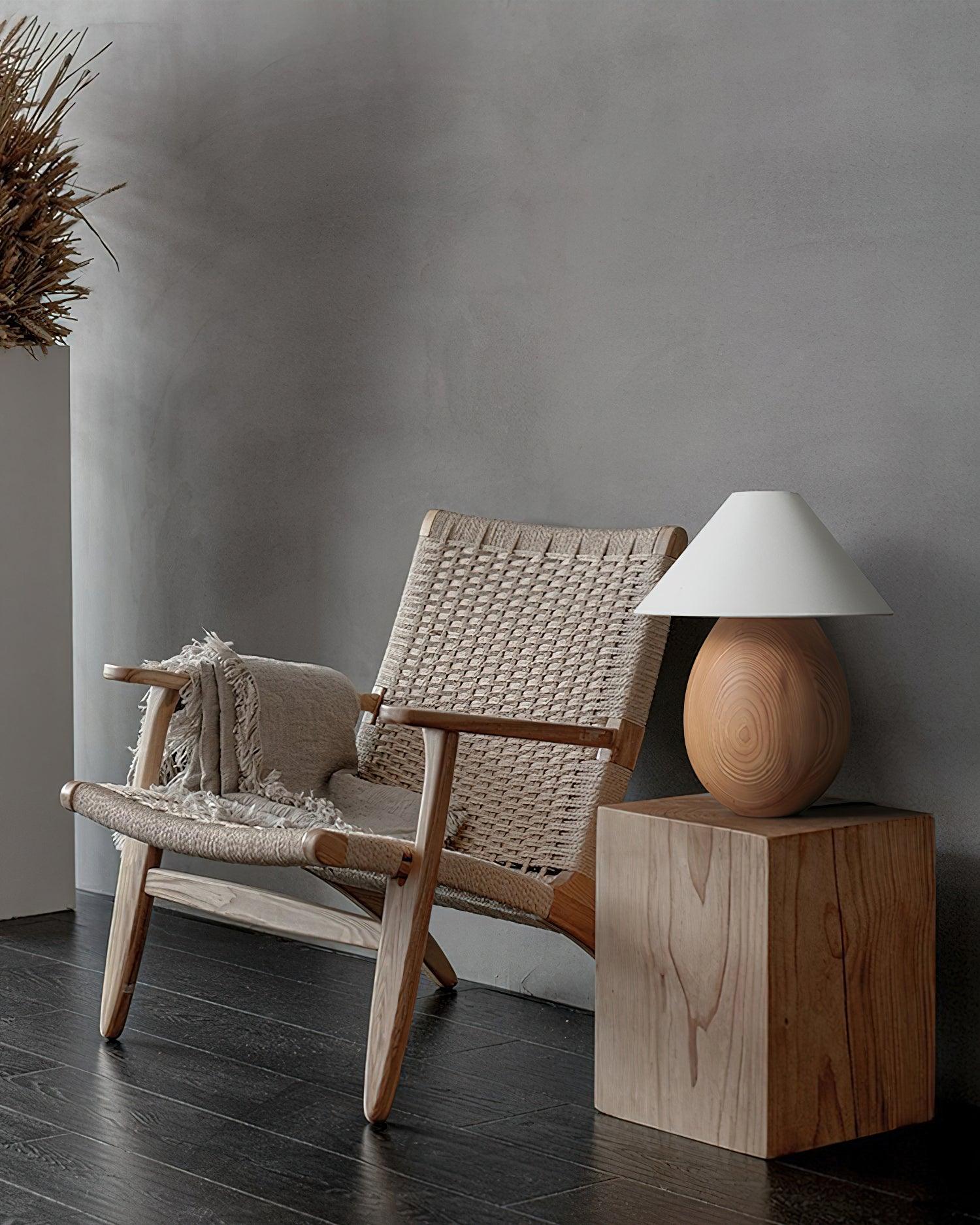 Orbace Wood Natural Table Lamp - Letslighting