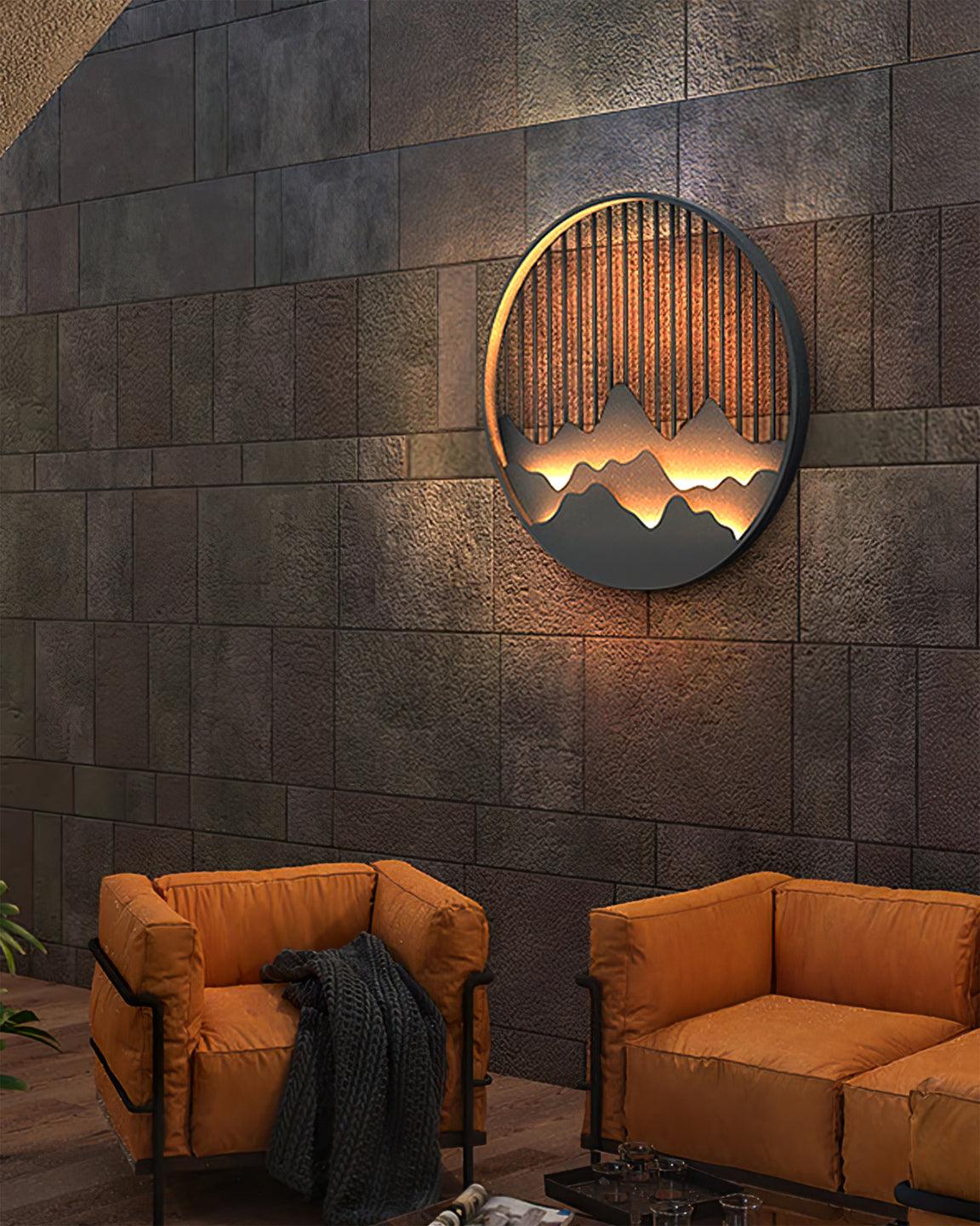Mountain Wall Lamp Outdoor Circular Silhouette - Letslighting