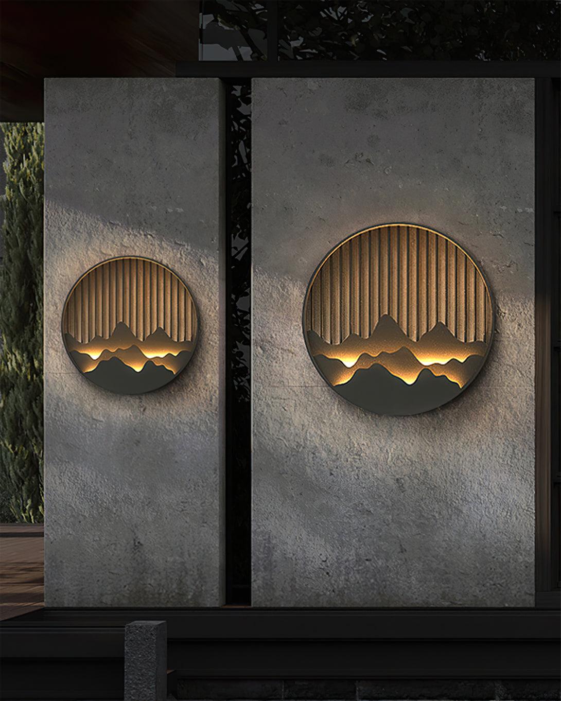 Mountain Wall Lamp Outdoor Circular Silhouette - Letslighting