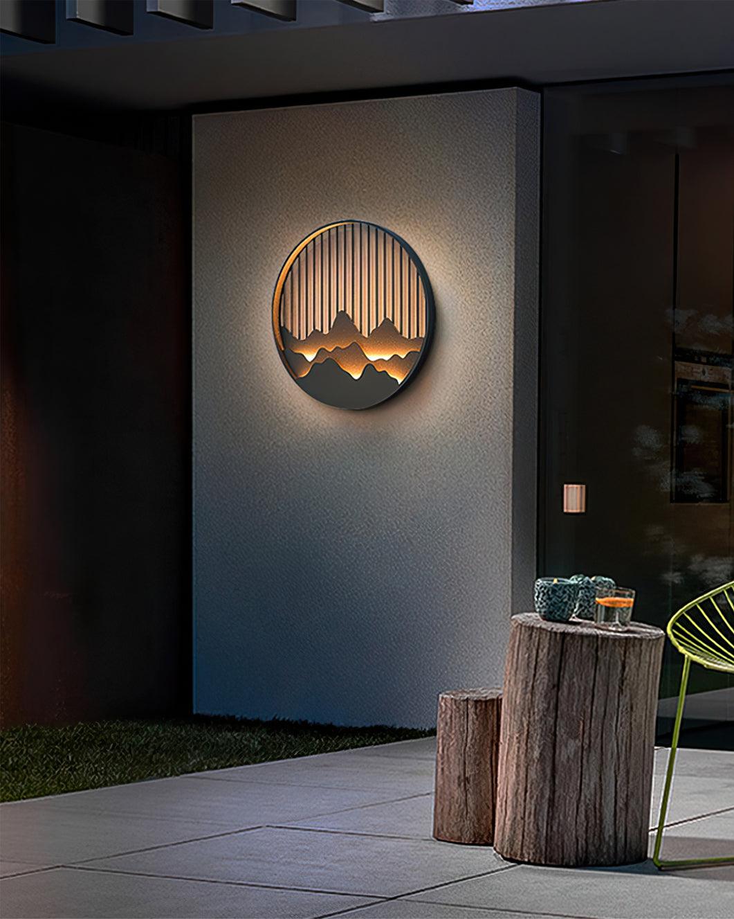 Mountain Wall Lamp Outdoor Circular Silhouette - Letslighting