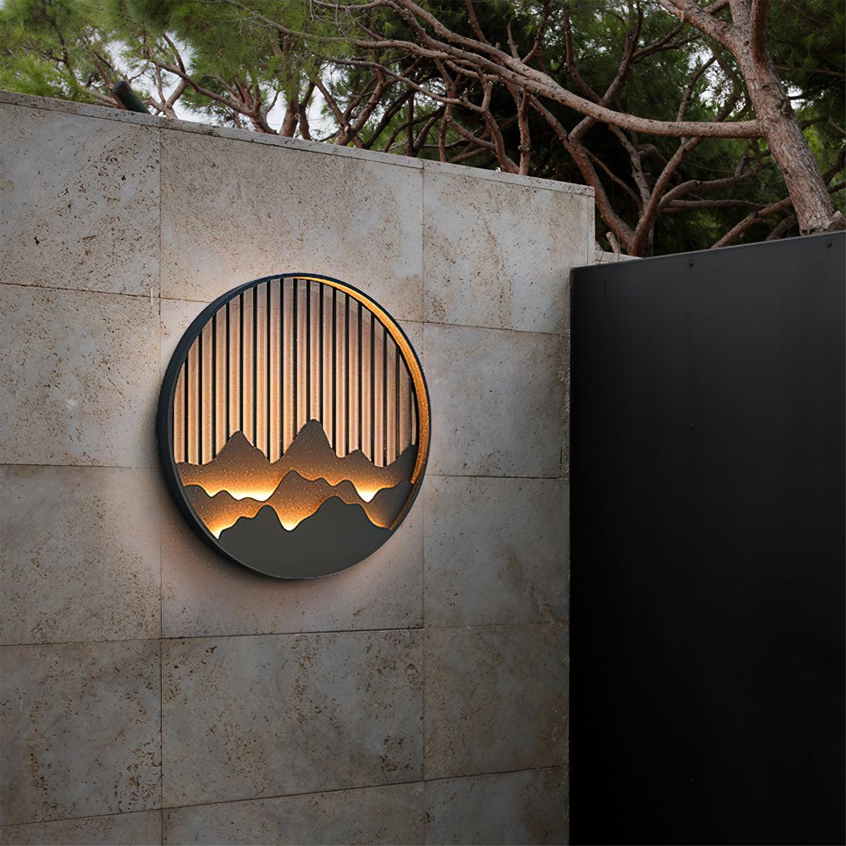 Mountain Wall Lamp Outdoor Circular Silhouette - Letslighting