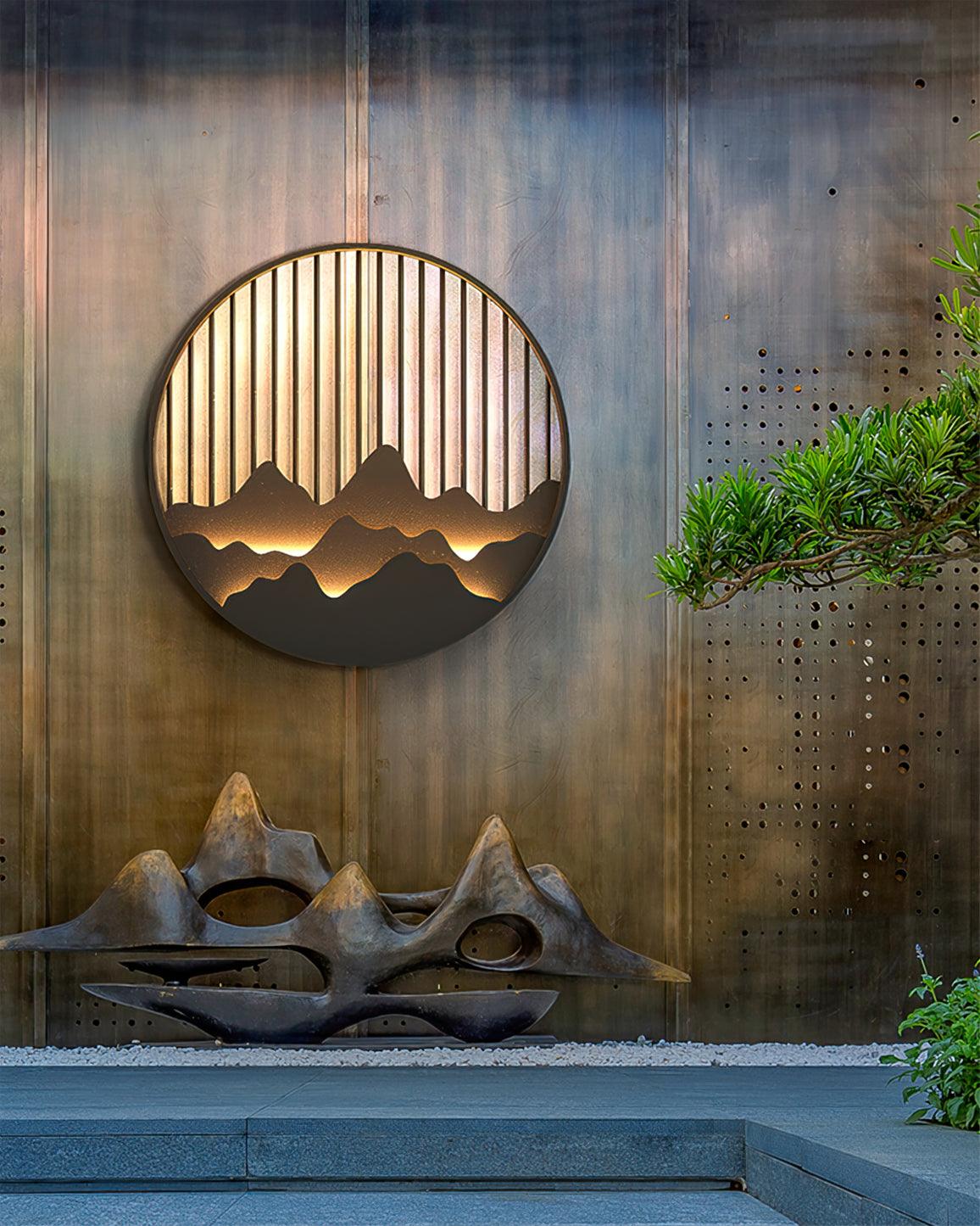 Mountain Wall Lamp Outdoor Circular Silhouette - Letslighting