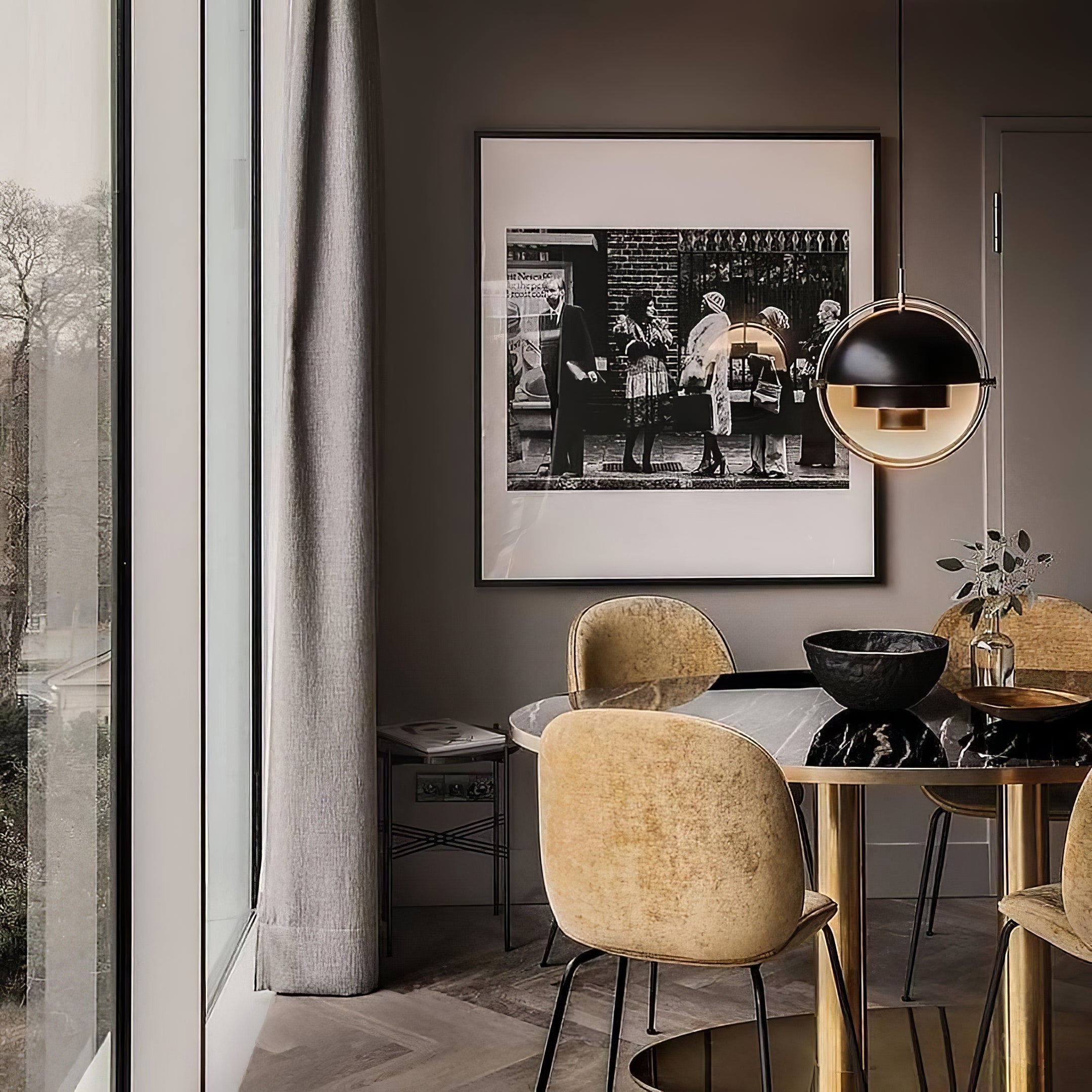 Lustra Pendant Lamp Deformed Ball Golden - Letslighting