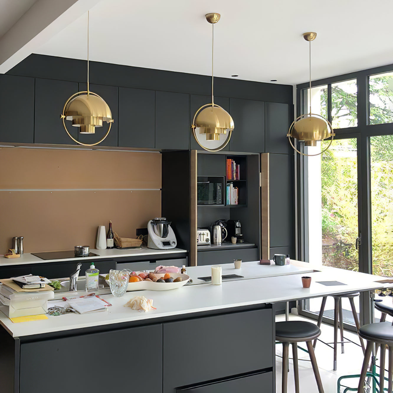 Lustra Pendant Lamp Deformed Ball Golden - Letslighting