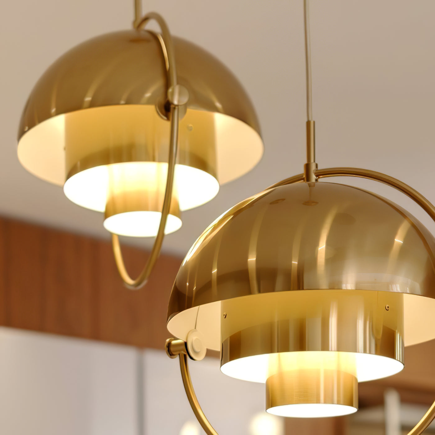 Lustra Pendant Lamp Deformed Ball Golden - Letslighting
