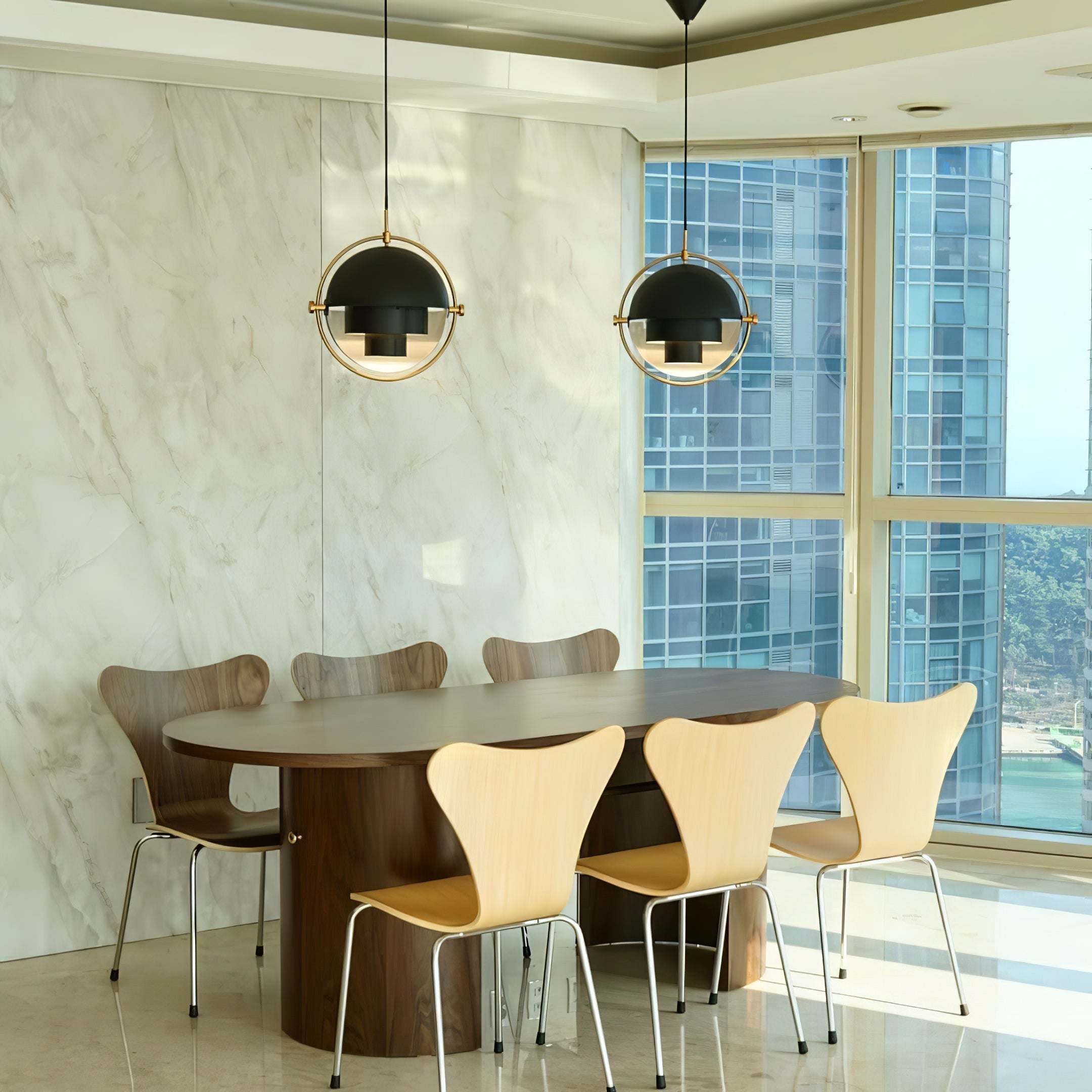Lustra Pendant Lamp Deformed Ball Golden - Letslighting