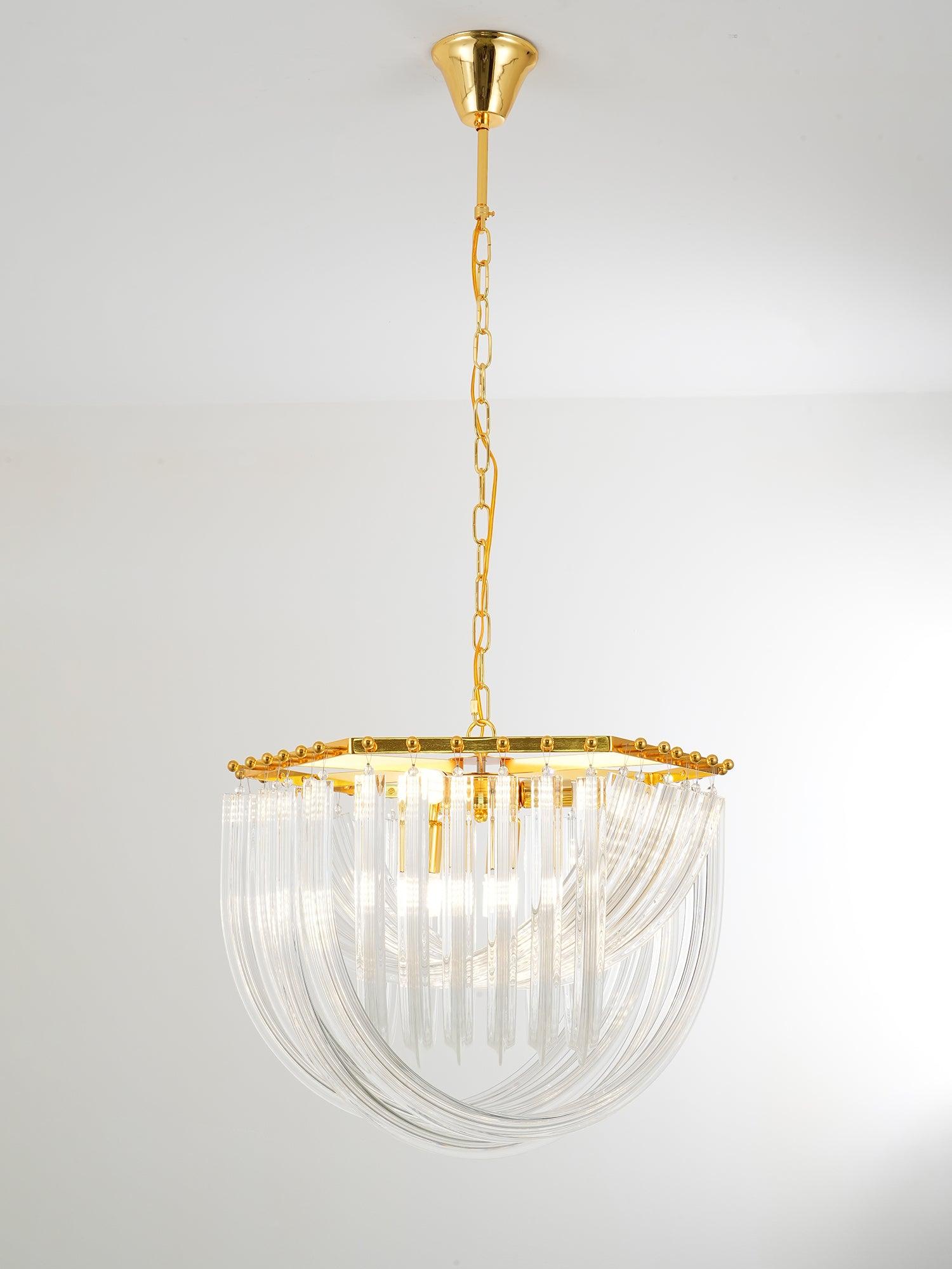 Aurora Chandelier Clear Curved Tiered - Letslighting