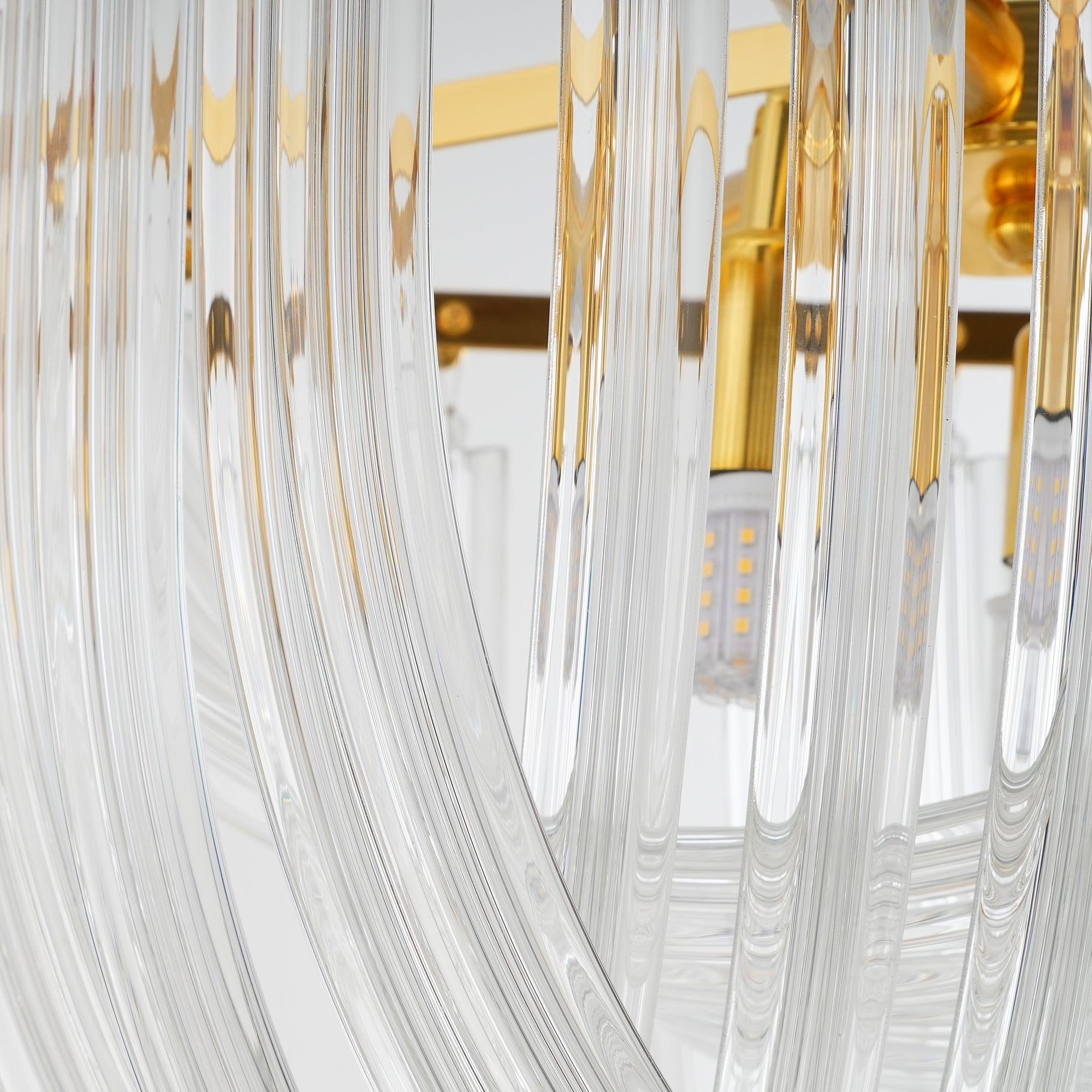 Aurora Chandelier Clear Curved Tiered - Letslighting