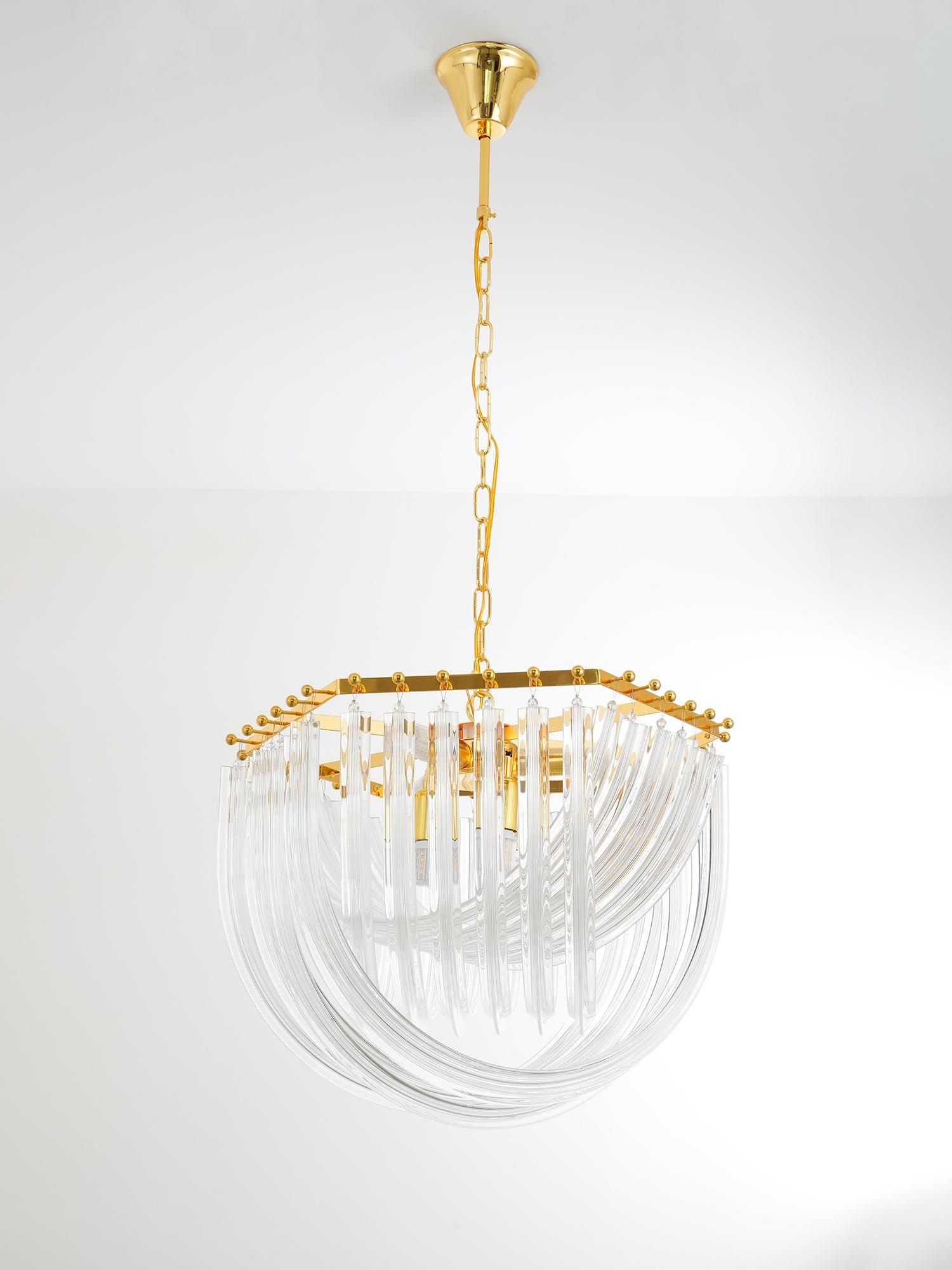 Aurora Chandelier Clear Curved Tiered - Letslighting