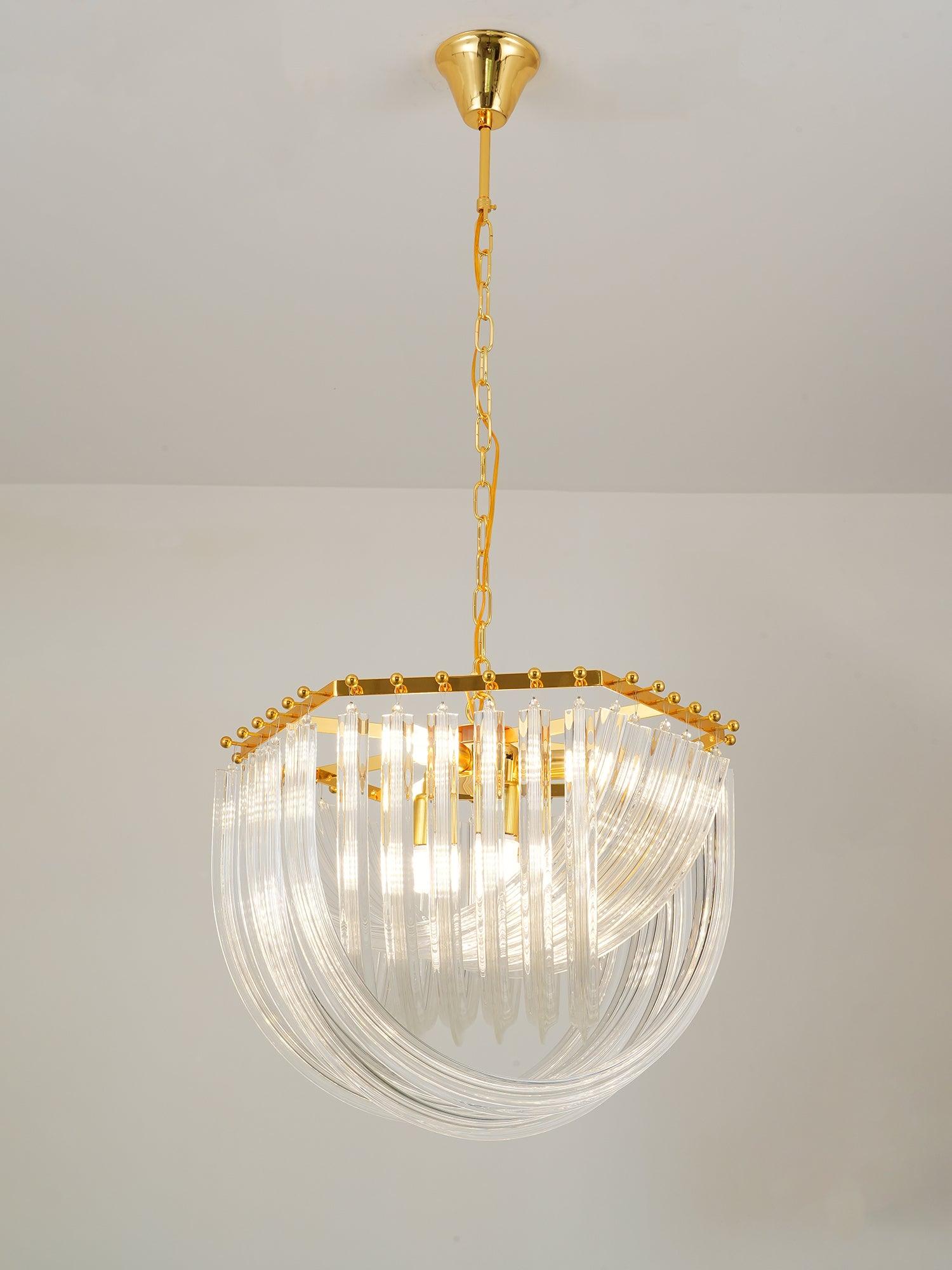 Aurora Chandelier Clear Curved Tiered - Letslighting