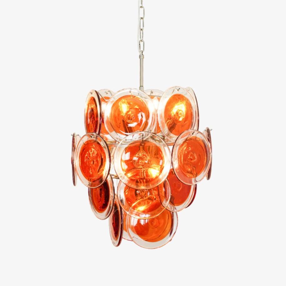 Aurora Chandelier Murano Orange Glass - Letslighting