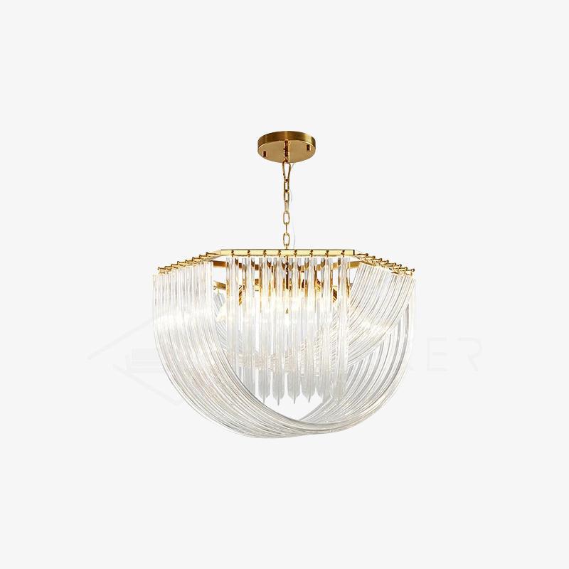 Aurora Chandelier Clear Curved Tiered - Letslighting