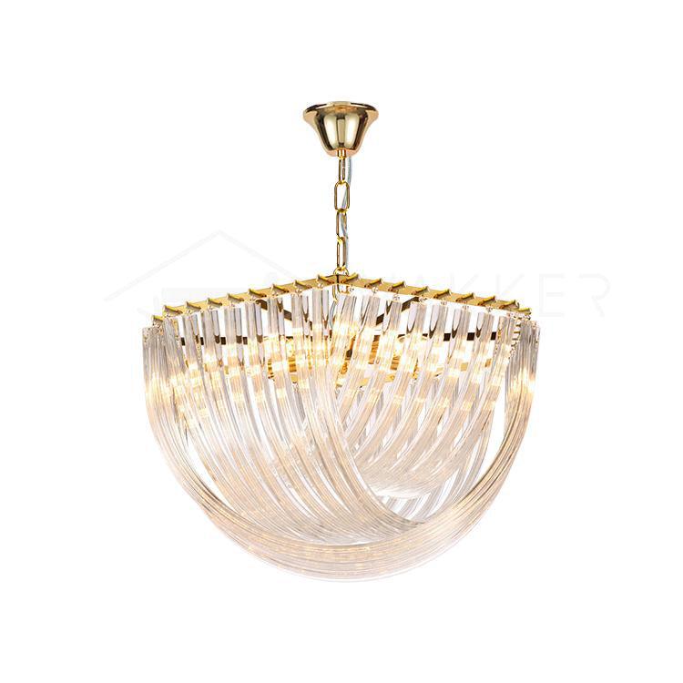 Aurora Chandelier Clear Curved Tiered - Letslighting