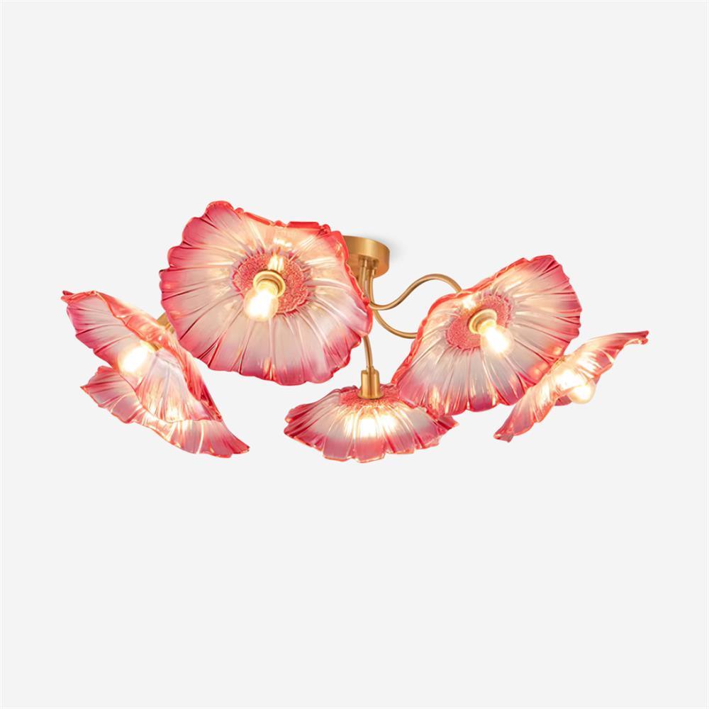 Valentina Glass Flowers Flush Mount Ceiling Light