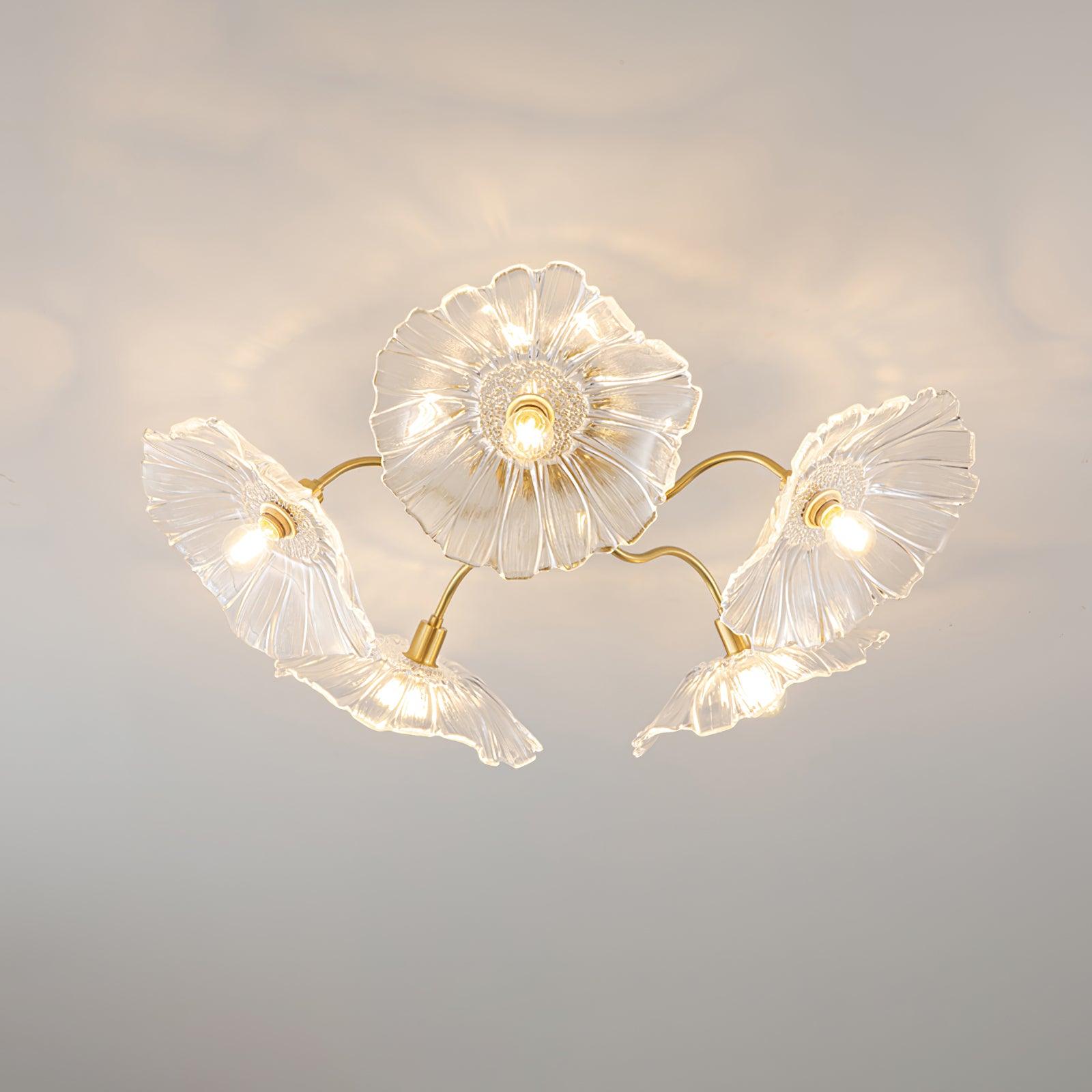 Valentina Glass Flowers Flush Mount Ceiling Light - Letslighting