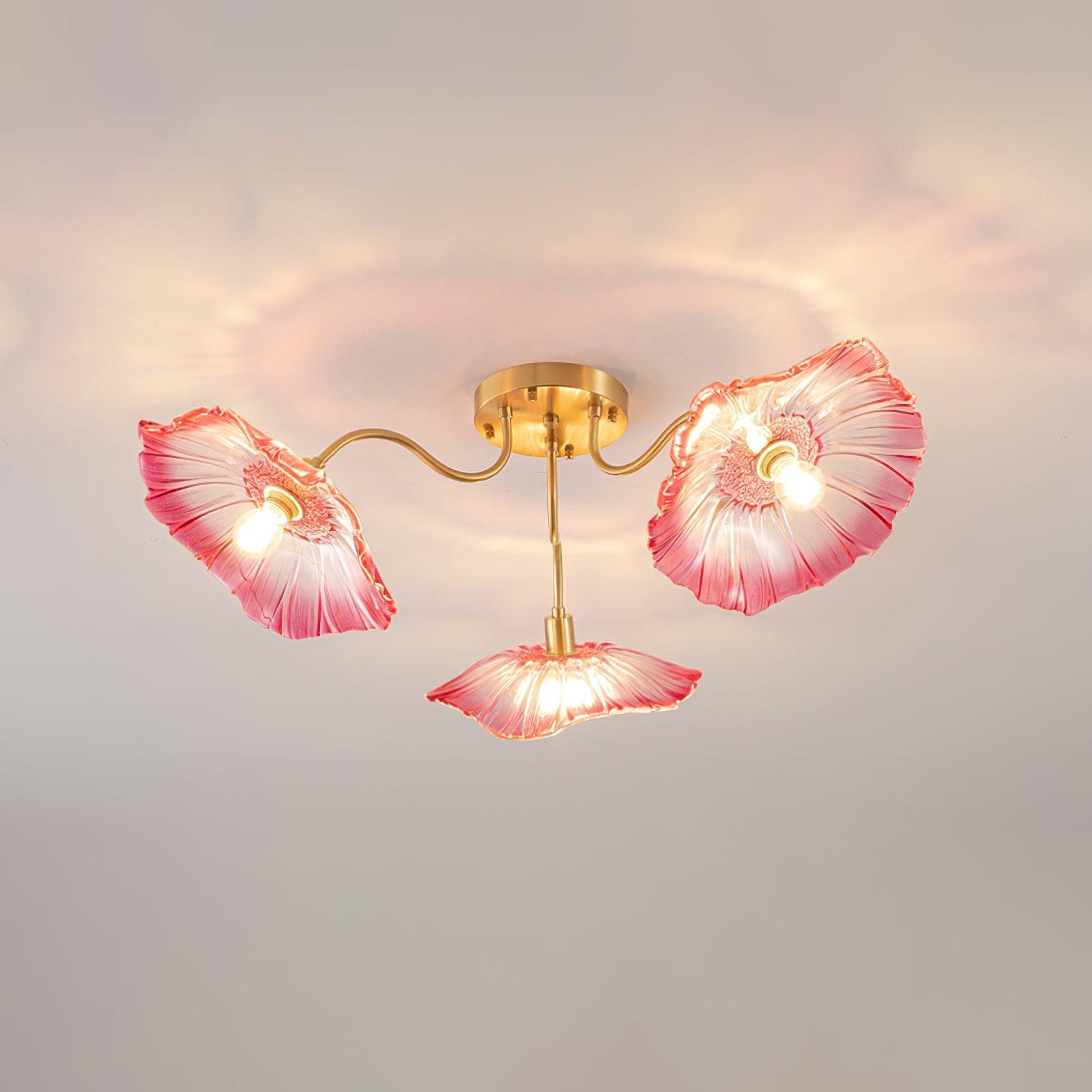 Valentina Glass Flowers Flush Mount Ceiling Light - Letslighting