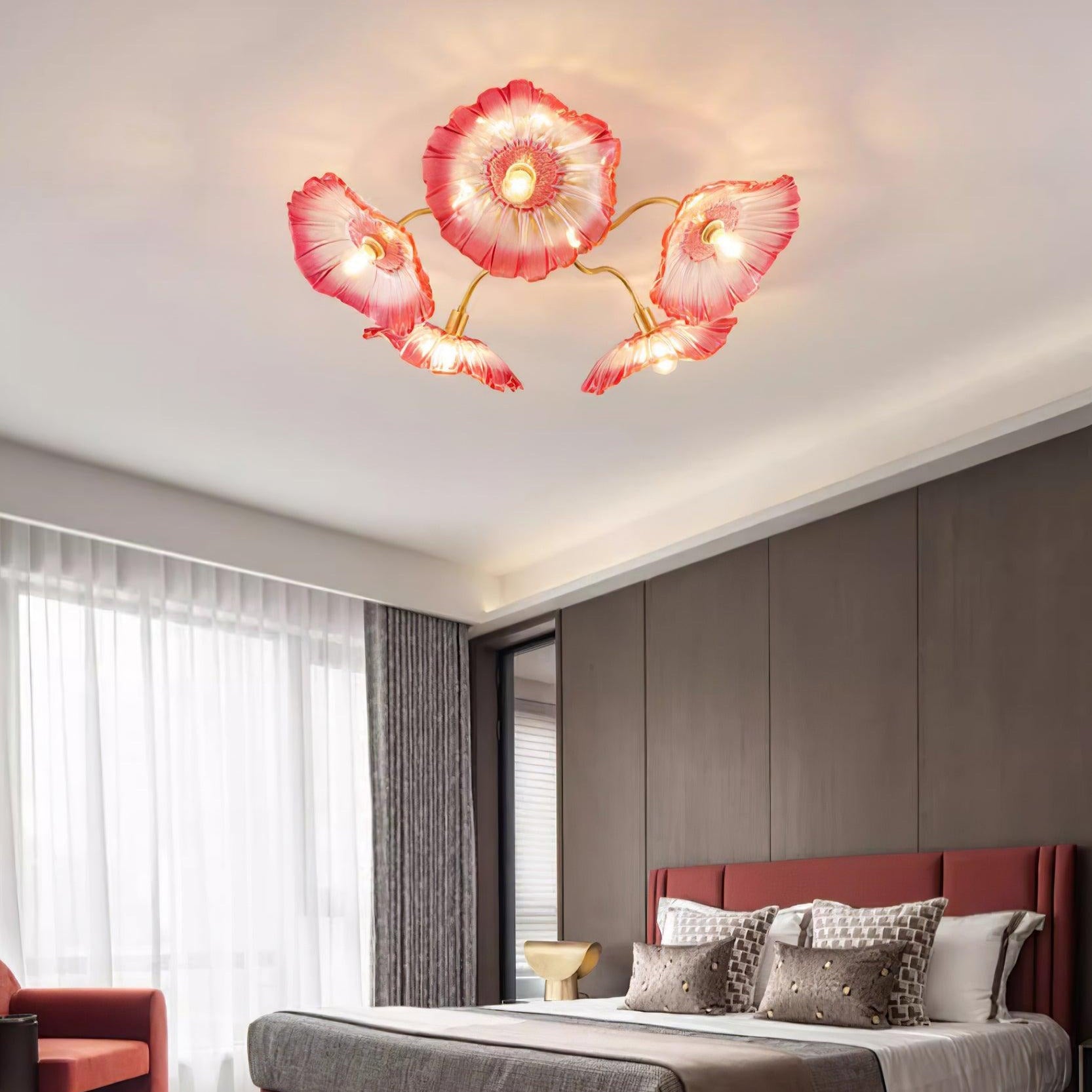 Valentina Glass Flowers Flush Mount Ceiling Light - Letslighting