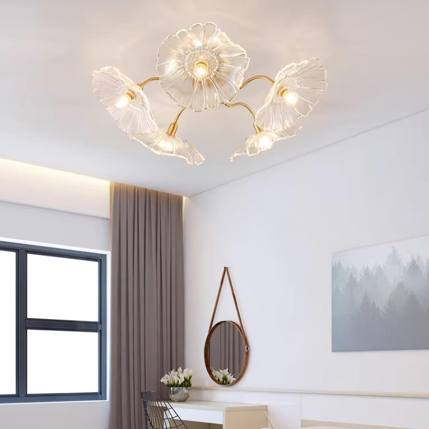 Valentina Glass Flowers Flush Mount Ceiling Light - Letslighting