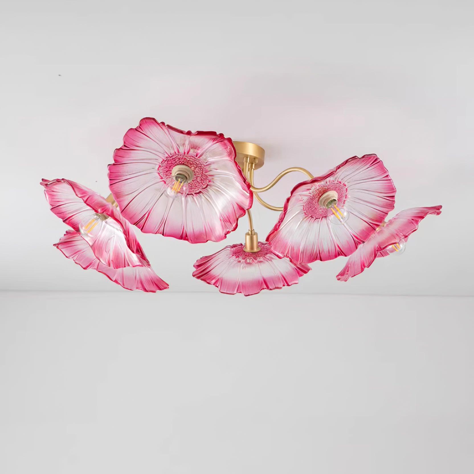 Valentina Glass Flowers Flush Mount Ceiling Light - Letslighting