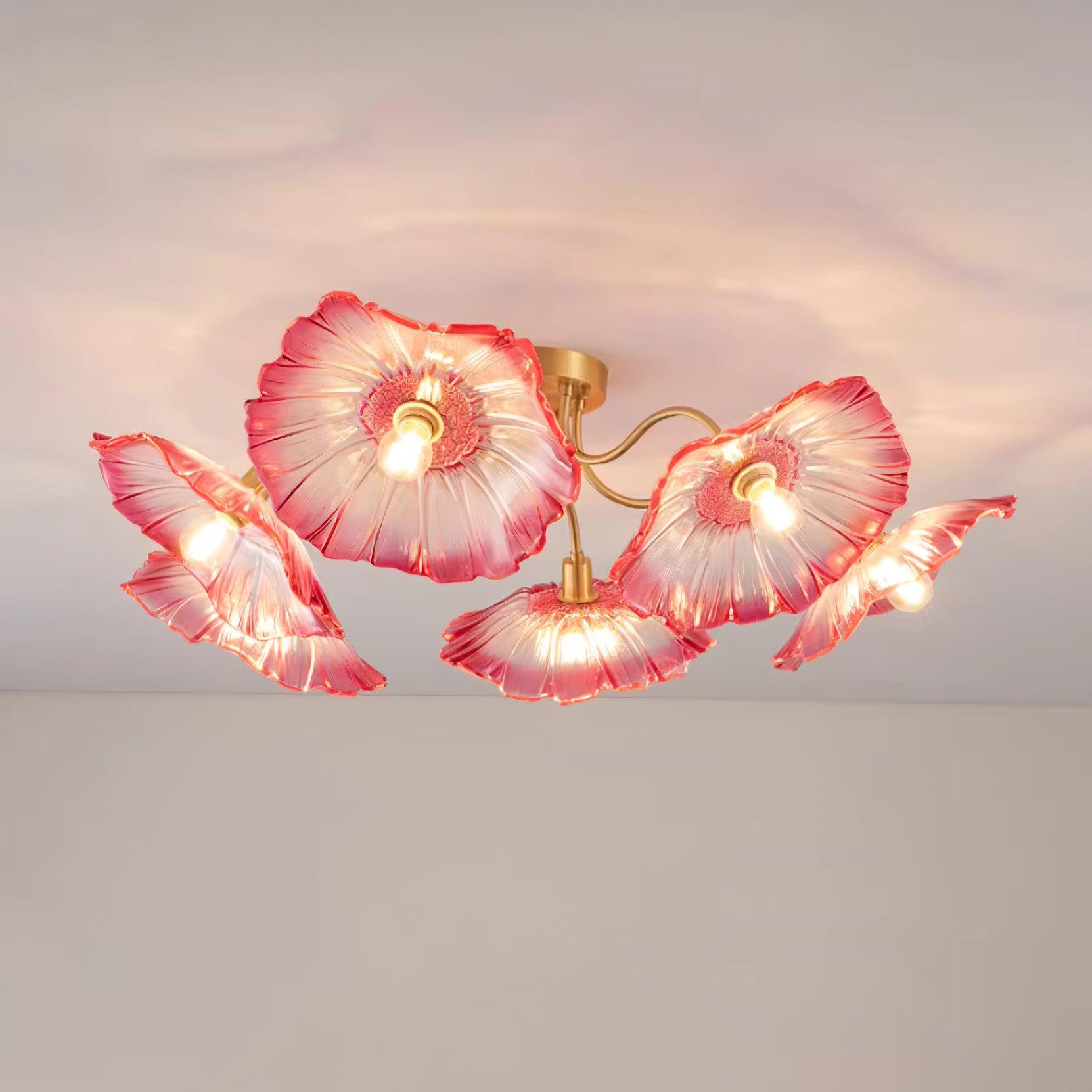 Valentina Glass Flowers Flush Mount Ceiling Light - Letslighting