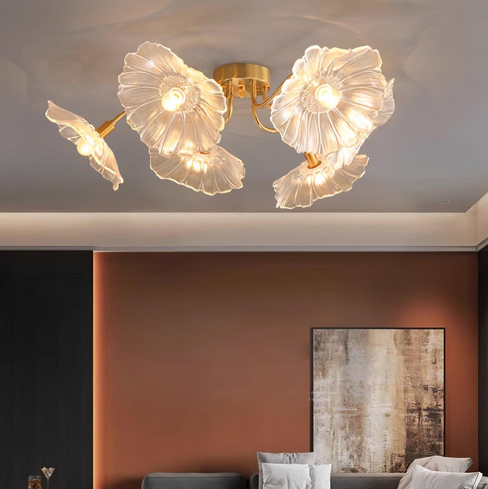 Valentina Glass Flowers Flush Mount Ceiling Light - Letslighting