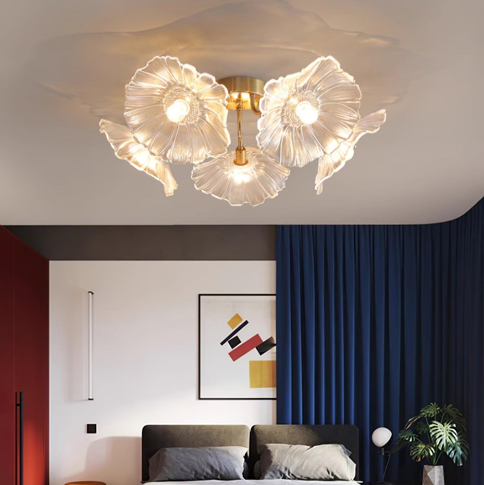 Valentina Glass Flowers Flush Mount Ceiling Light - Letslighting