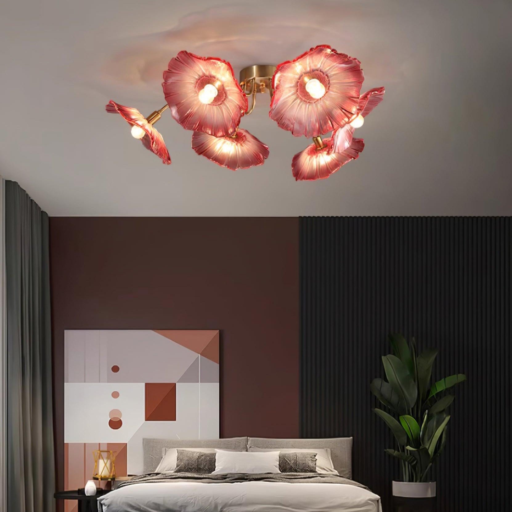 Valentina Glass Flowers Flush Mount Ceiling Light - Letslighting