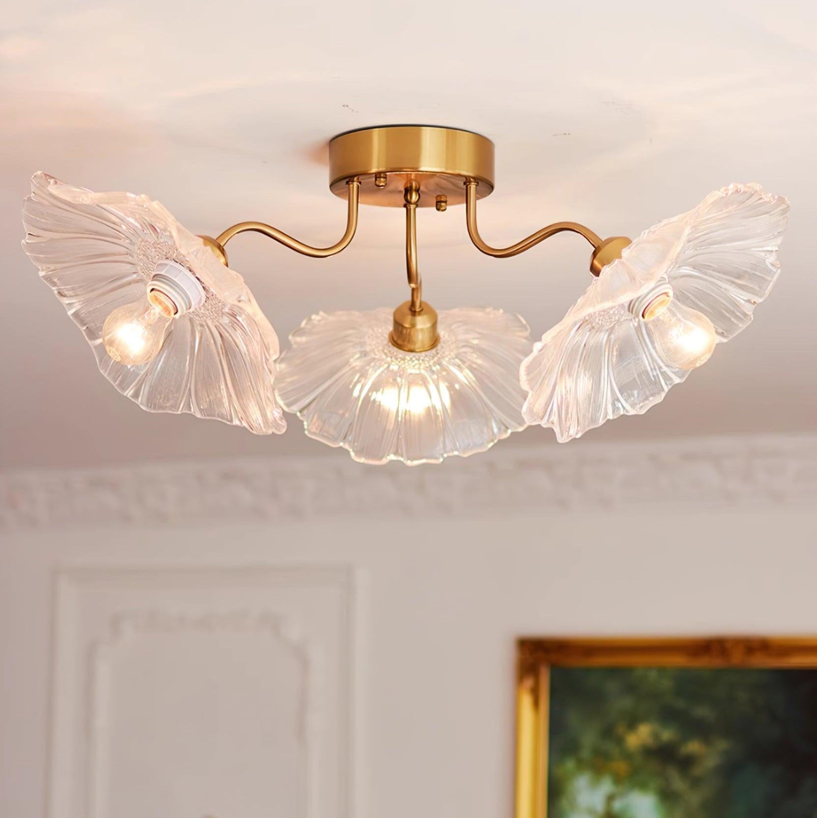 Valentina Glass Flowers Flush Mount Ceiling Light - Letslighting