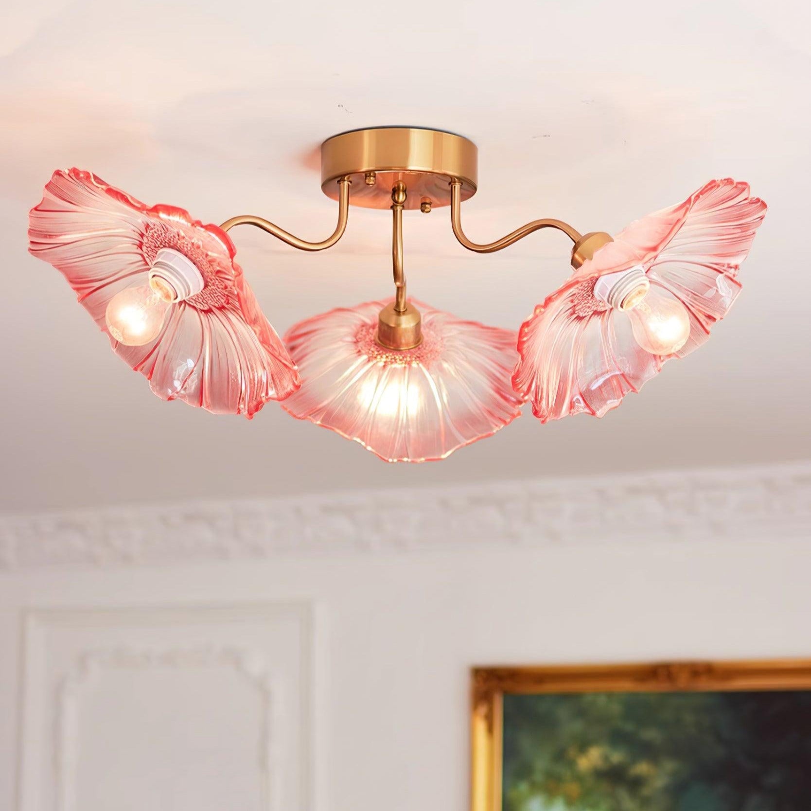 Valentina Glass Flowers Flush Mount Ceiling Light - Letslighting