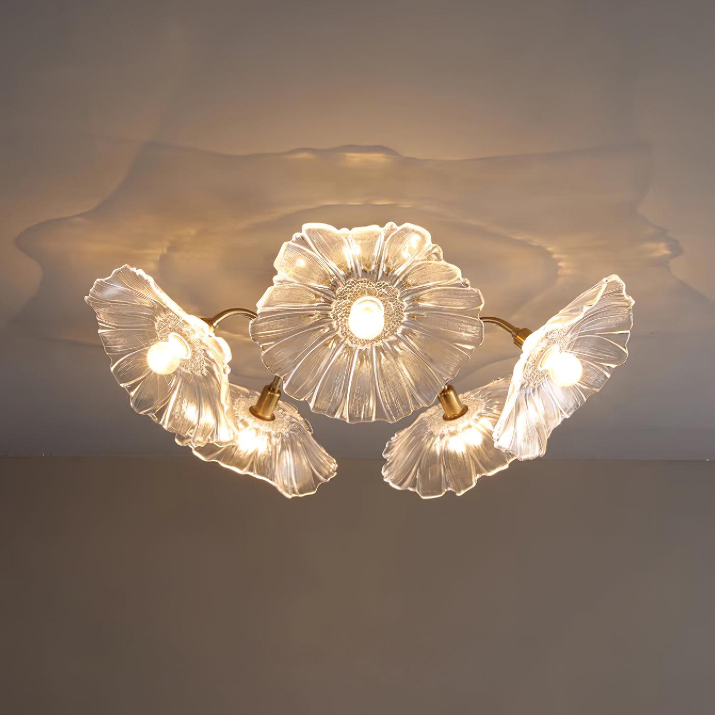 Valentina Glass Flowers Flush Mount Ceiling Light - Letslighting